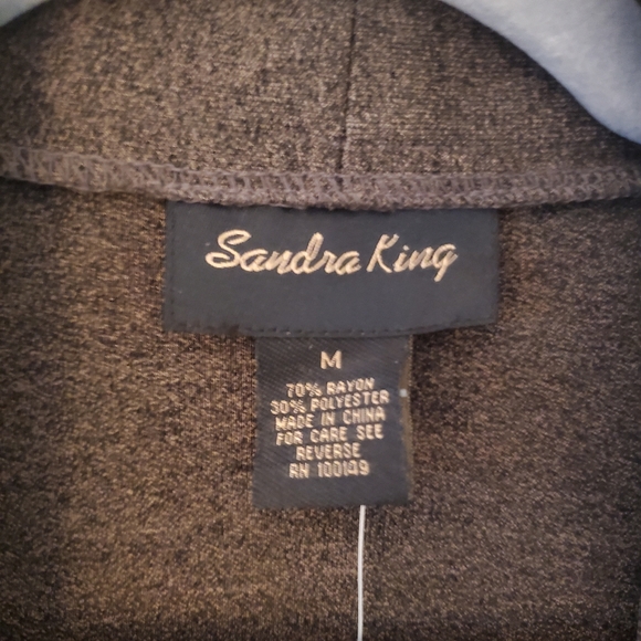 Sandra King Women’s Long Open Front Cardigan Sz M Heather Brown - Picture 4 of 6